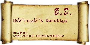 Börcsök Dorottya névjegykártya